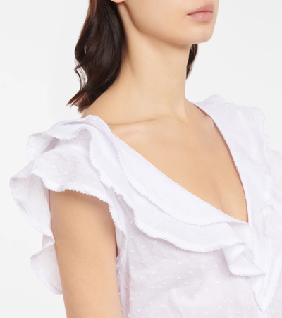 Poupette St Barth Della Cotton Midi Dress In White