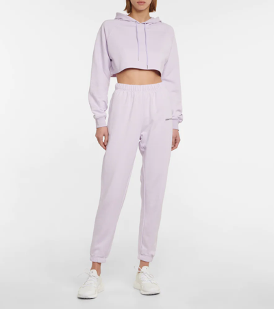 Shop Adam Selman Sport Cropped Cotton-blend Hoodie In Kaboodle