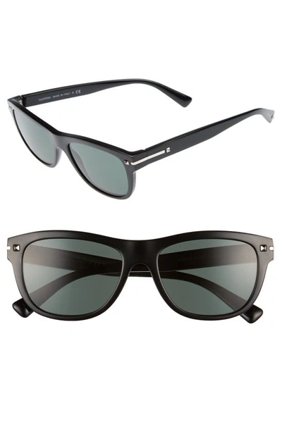 Shop Valentino 53mm Sunglasses In Black/ Green