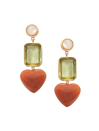 Shop Lizzie Fortunato Women's Demy 18k Gold-plated & Multi-stone Drop Earrings