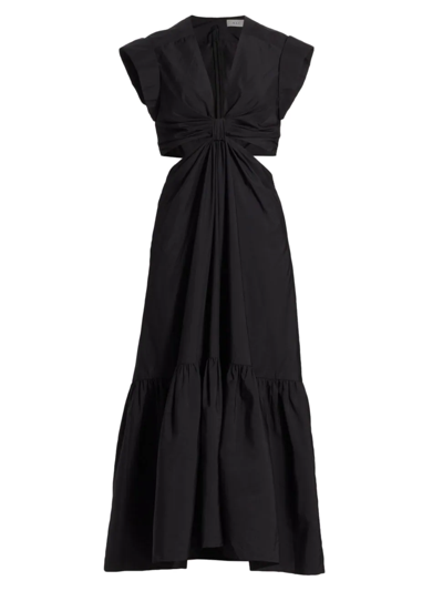 Shop A.l.c Women's Alexandria Cut-out Poplin Dress In Black