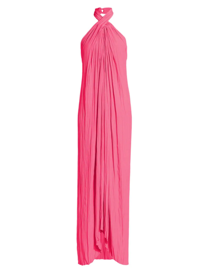 Shop A.l.c Women's Rio Gathered Halter Maxi Dress In Neon Pink