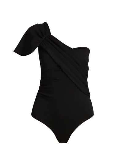 Shop Goldsign Women's Riza One-shoulder Bodysuit In Black