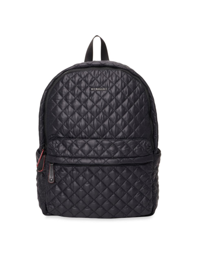 Shop Mz Wallace Women's Metro Quilted Nylon Backpack Deluxe In Black Oxford