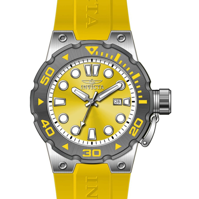 Shop Invicta Pro Diver Quartz Yellow Dial Mens Watch 36993