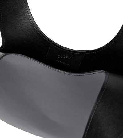 Coperni Heart-shape Leather Tote Bag In Black
