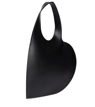 Coperni Heart-shape Leather Tote Bag In Black