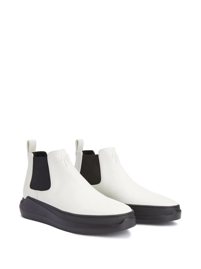 Shop Giuseppe Zanotti Conley Leather Ankle Boots In White
