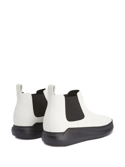 Shop Giuseppe Zanotti Conley Leather Ankle Boots In White