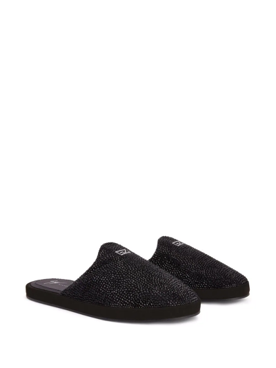 Giuseppe Zanotti Junge Fever Crystal-embellished Slippers In Black