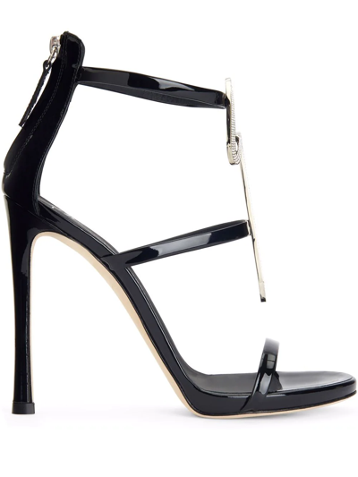Shop Giuseppe Zanotti Harmony G Crystal Sandals In Black