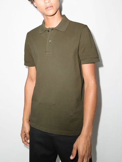 Shop Tom Ford Short-sleeve Cotton Polo Shirt In Green