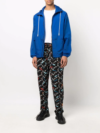 Marcelo Burlon County Of Milan Graphic-print Pleated Track Pants In Black