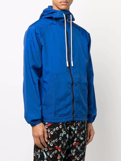 Marcelo Burlon County Of Milan Marcelo Burlon Cross Print Windbreaker Jacket In Blue