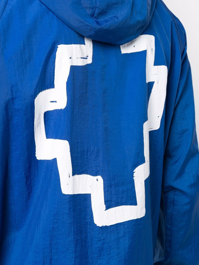 Shop Marcelo Burlon County Of Milan Cross-motif Windbreaker In Blue