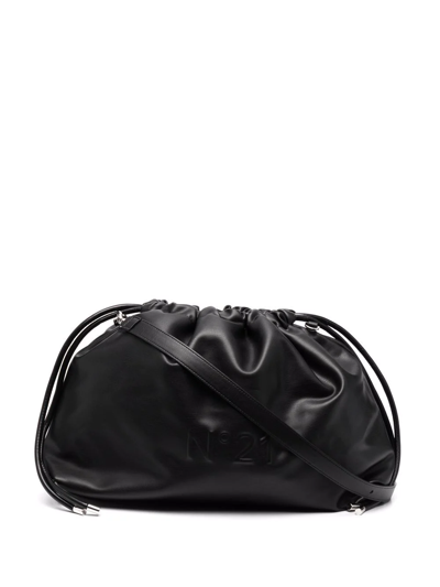 Shop N°21 Eva Ruched Crossbody Bag In Black