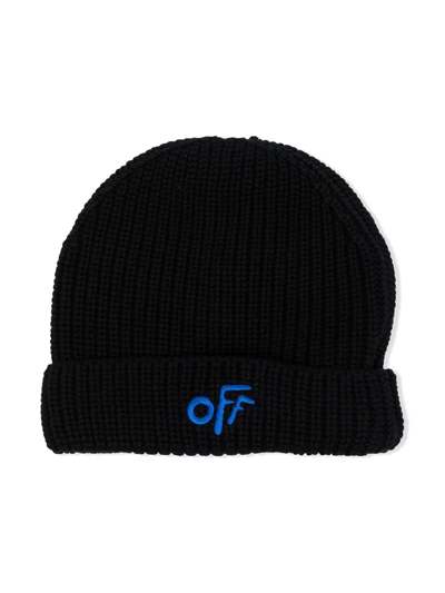 Shop Off-white Embroidered-logo Beanie In Black