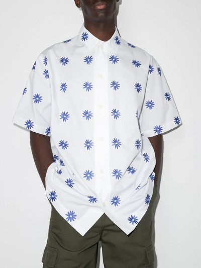 Shop Jacquemus Moisson Floral-embroidered Shirt In White