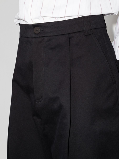 Shop Studio Nicholson Sorte Wide-leg Trousers In Black