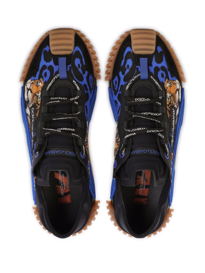 Shop Dolce & Gabbana Leopard-print Ns1 Sneakers In Black