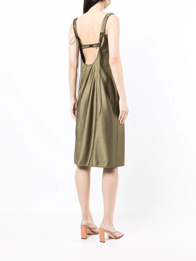 Shop Anna October Dancer Front-slit Sleeveless Dress In Green