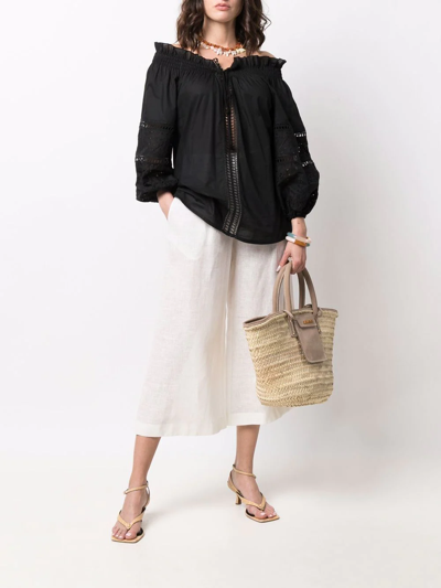 Ermanno Scervino White Cropped Wide-leg Trousers In White