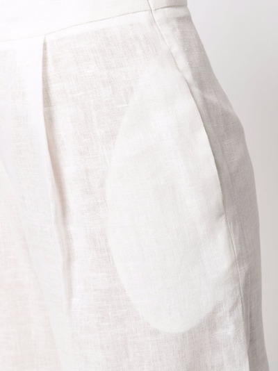 Ermanno Scervino White Cropped Wide-leg Trousers In White