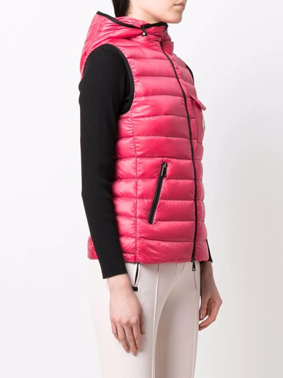 Shop Moncler Glyco Padded Sleeveless Gilet In Pink