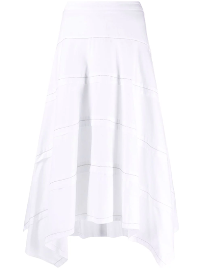 Shop Peserico Asymmetric A-line Skirt In White
