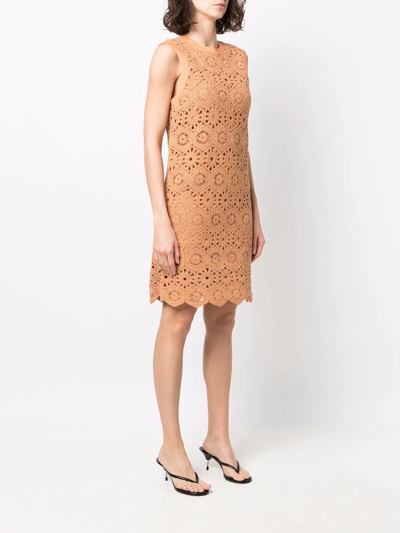 Shop Rodebjer Tulip Crochetd-design Dress In Neutrals