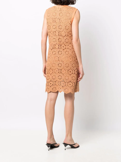 Shop Rodebjer Tulip Crochetd-design Dress In Neutrals