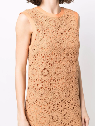 Shop Rodebjer Tulip Crochetd-design Dress In Neutrals