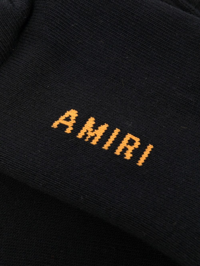Shop Amiri Print Cotton Socks In Black