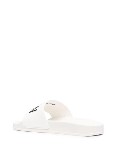 Shop Dsquared2 Logo-print Slides In White