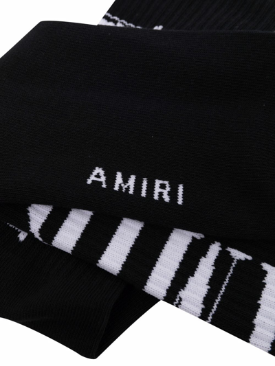 Shop Amiri Ankle-length Cotton Socks In Black