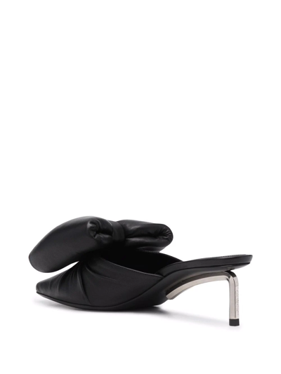 Shop Off-white Allen Padded-bow Leather High-heel Mules In Black