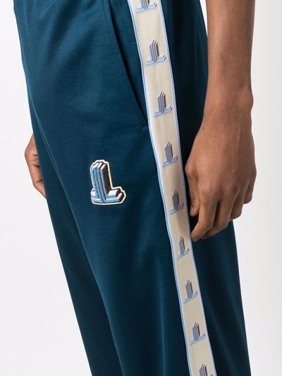 Shop Lanvin Jl Logo-tape Track Pants In Blue