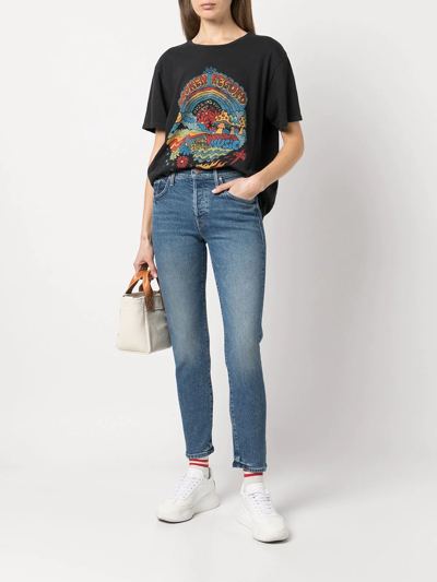 Shop Mother The Stinger Flood Skinny Jeans In Blue