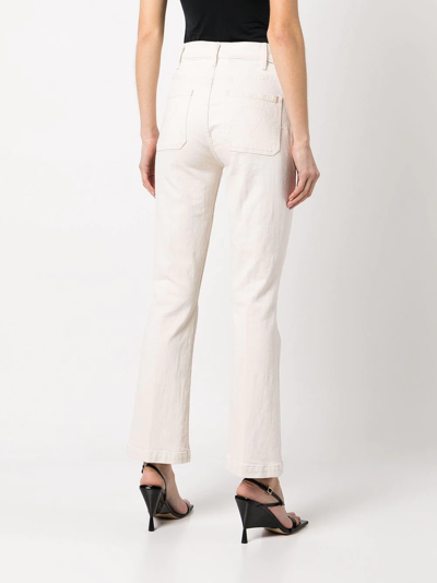 Shop Mother The Hustler Patch Pocket Jeans In White