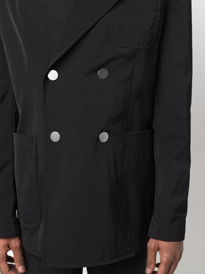 Shop Bottega Veneta Double-breasted Blazer Jacket In Black