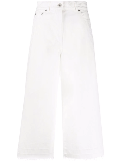 Shop Sacai Mid-rise Wide-leg Jeans In White
