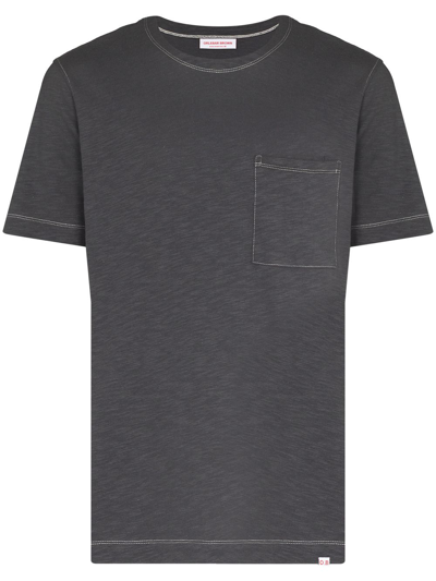 Shop Orlebar Brown Nicolas Contrast-stitching T-shirt In Grey