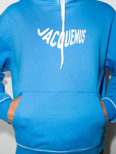 Shop Jacquemus Le Sweatshirt Vague Hoodie In Blue
