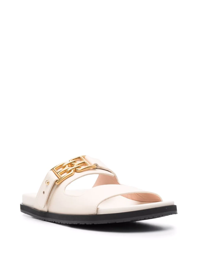 Bally B-chain Double-strap Leather Sandals In Neutral