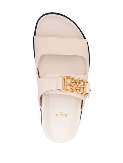 Bally B-chain Double-strap Leather Sandals In Neutral