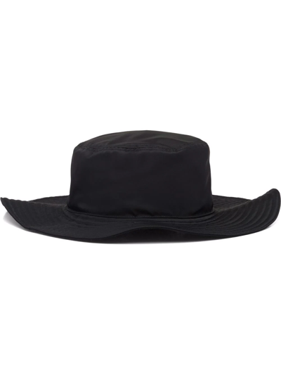 Shop Prada Re-nylon Fedora Hat In Black