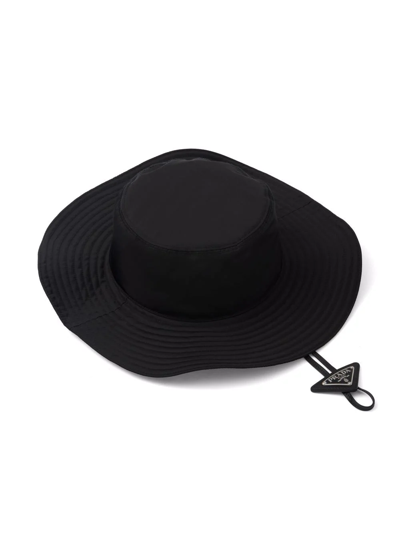 Shop Prada Re-nylon Fedora Hat In Black