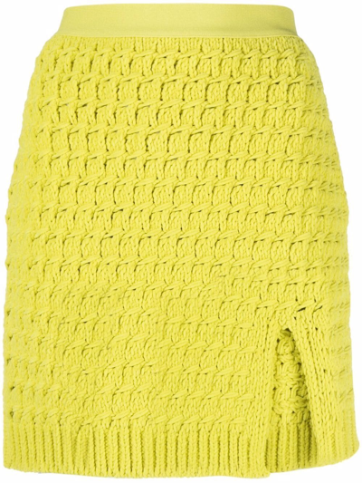 Shop Bottega Veneta Knitted Mini Skirt In Green