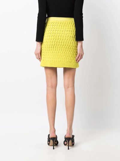 Shop Bottega Veneta Knitted Mini Skirt In Green