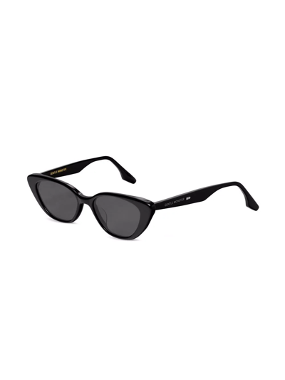 Shop Gentle Monster Crella 01 Slim Cat-eye Sunglasses In Black